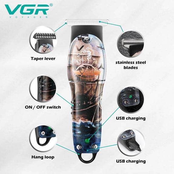 ماشین اصلاح و خط زن صورت vgr مدل V-953